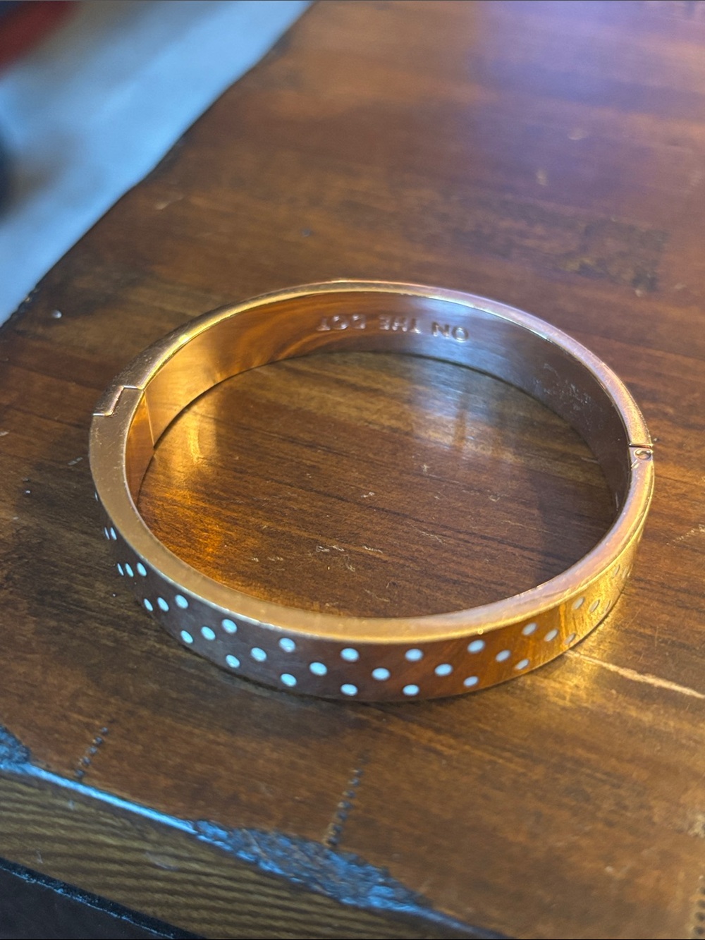 Kate Spade New York On The Dot Polka Dot Hinged Bangle Bracelet